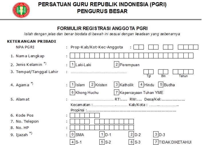Pendaftaran PGRI Minahasa Utara - Persatuan Guru Republik Indonesia Cabang Minahasa Utara